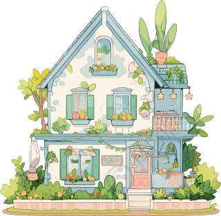 可爱小房子插画设计