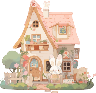 可爱小房子插画
