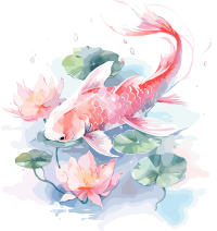 锦鲤荷叶插图