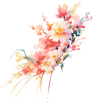 水彩花卉手绘水彩插图