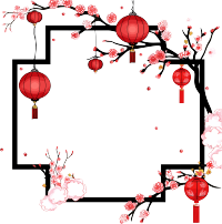 新年灯笼边框插画