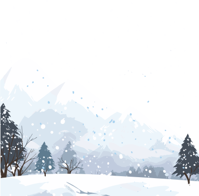 雪景手绘冰雪元素