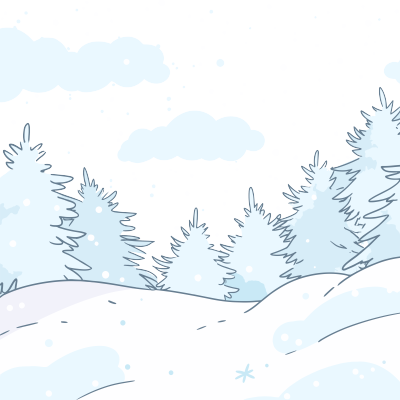 雪景高清手绘插画
