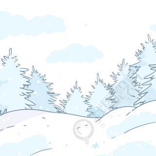 雪景高清手绘插画
