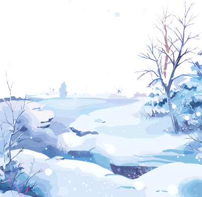 雪景透明背景插图