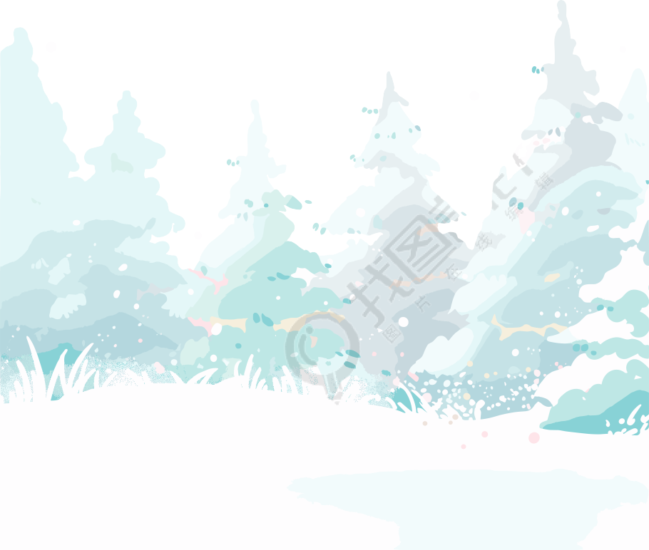 雪景插画设计素材