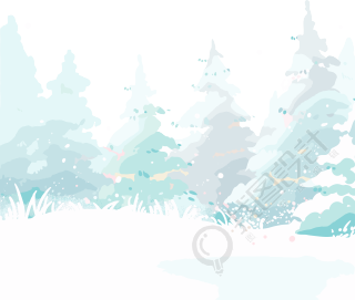 雪景插画设计素材
