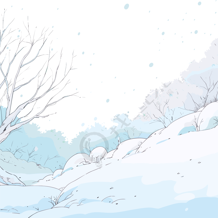 雪景商业插画设计