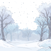 雪景手绘插图