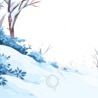 雪景创意插画元素