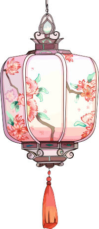 中式灯笼手绘插图