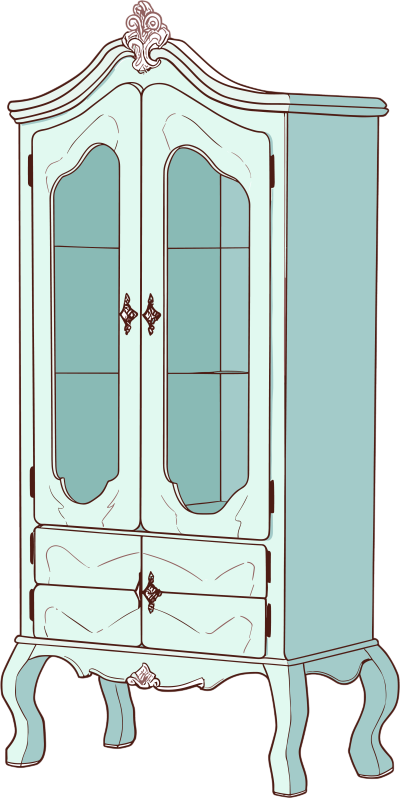 卡通柜子手绘插图设计元素