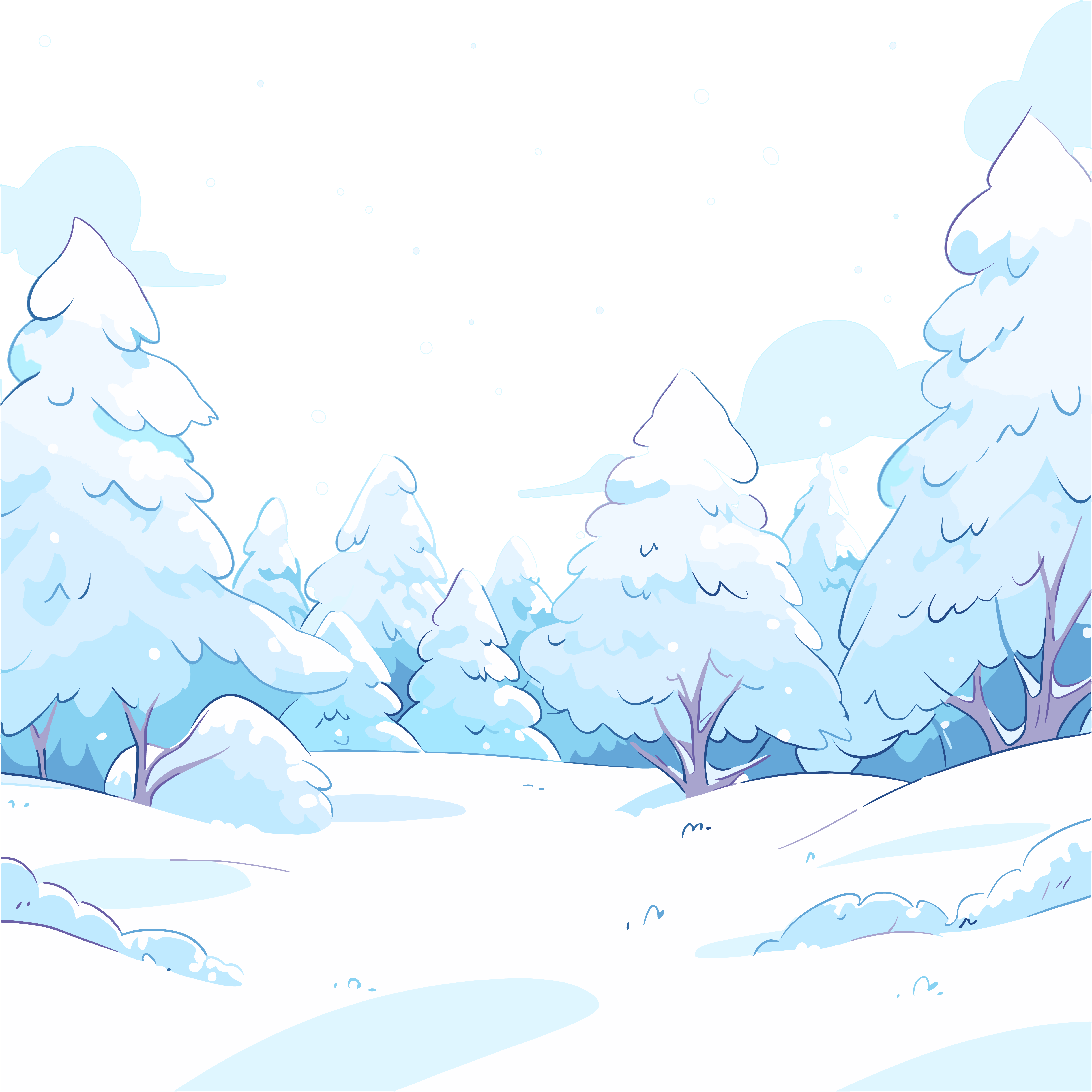 雪景手绘图形素材