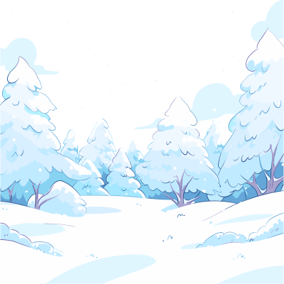 雪景手绘图形素材