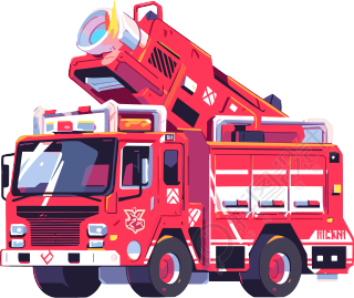 消防车插画设计