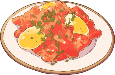 西红柿炒鸡蛋PNG元素