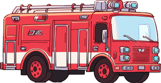 消防车极简主义插图