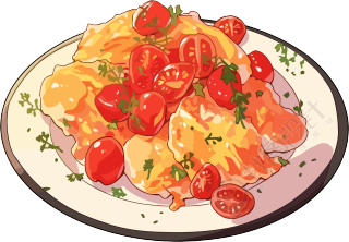 西红柿炒鸡蛋元素