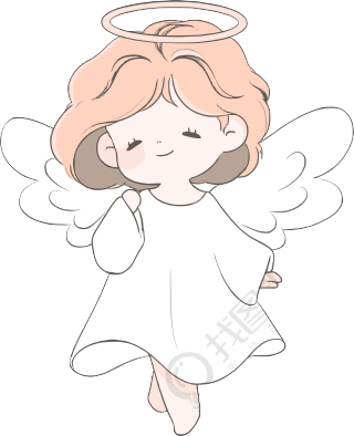 小天使透明背景插图