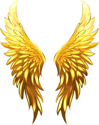 金色翅膀手绘元素