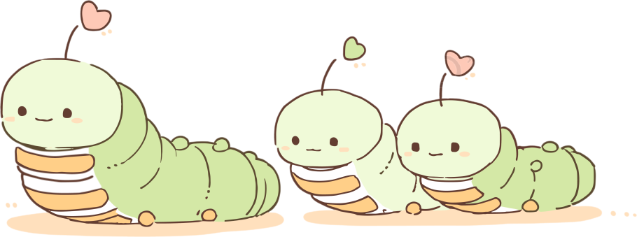 蚕宝宝手绘图案素材