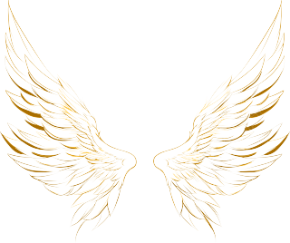 金色翅膀手绘插图