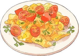 西红柿炒鸡蛋插画