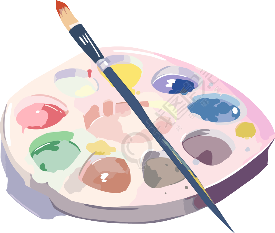 调色盘高清插画素材
