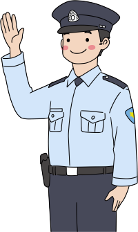 交警卡通透明背景素材