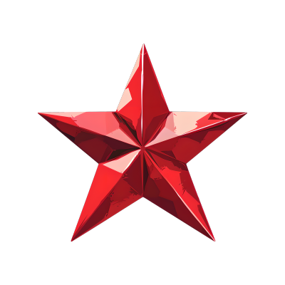 红色五角星插图