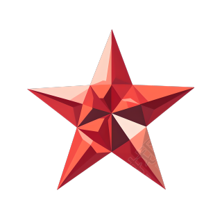 红色五角星插画设计元素