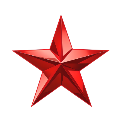 红色五角星透明背景素材