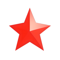 红色五角星矢量插画