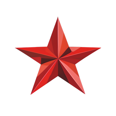 红色五角星简约设计元素