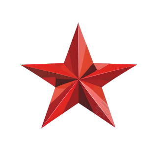 红色五角星简约设计元素