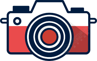 相机logo矢量插图