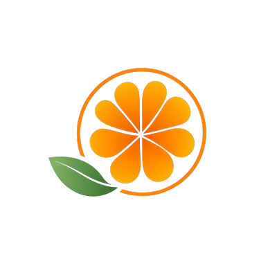 橙子logo向量插图