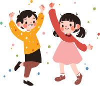 男孩女孩卡通矢量插图