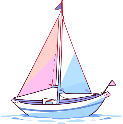 小帆船透明背景插画