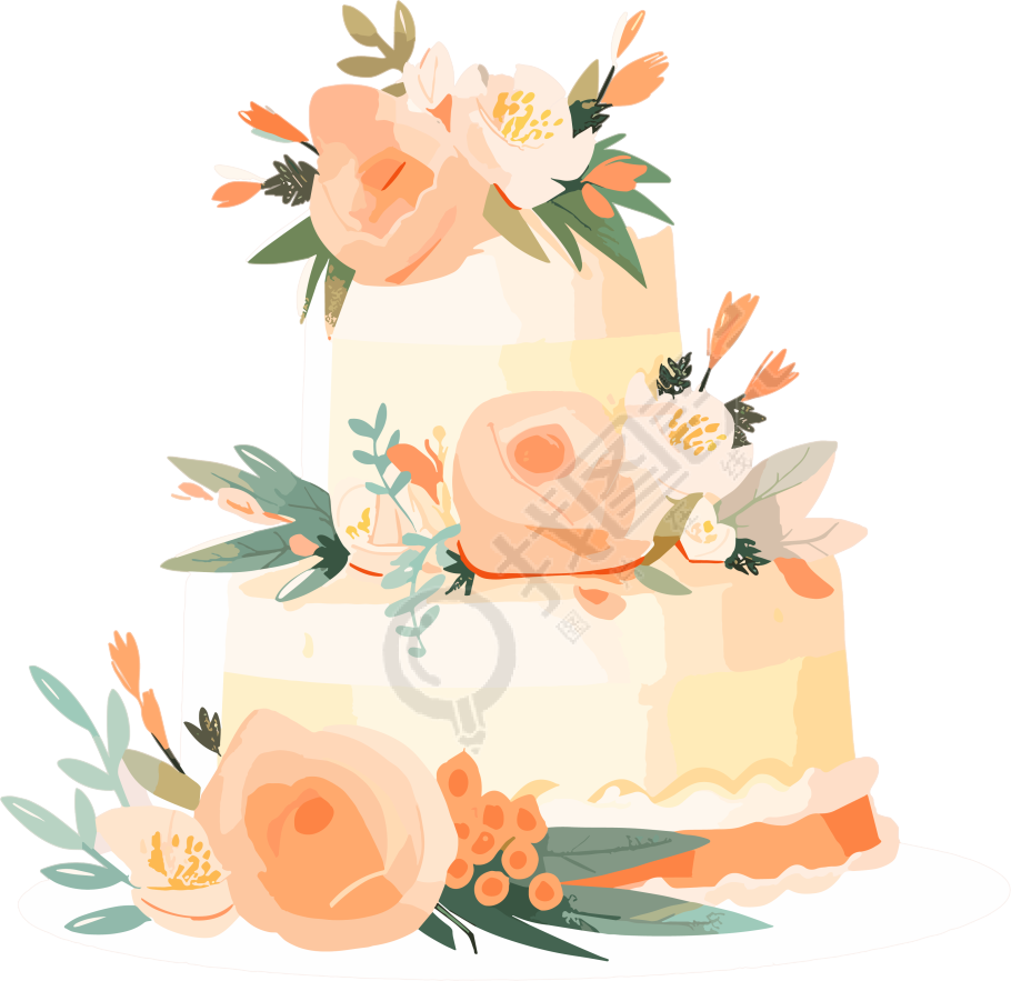 婚礼蛋糕可商用插画