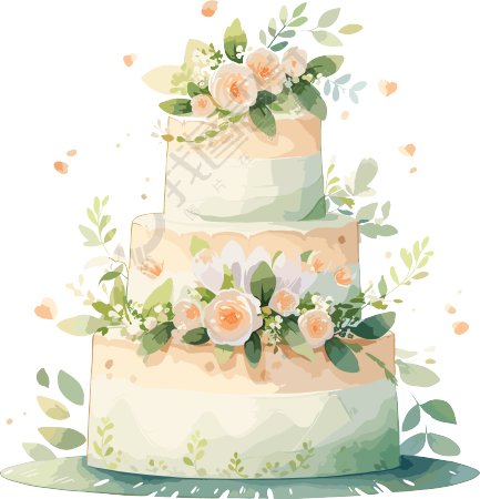 婚礼蛋糕插画素材