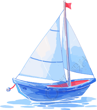 小帆船简洁插图