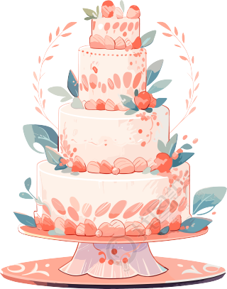 婚礼蛋糕唯美插图