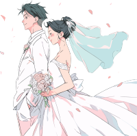 婚礼新人插画素材