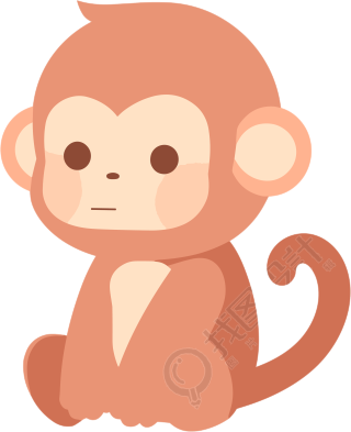 猴子卡通透明背景素材