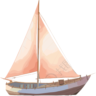 小帆船PNG插图素材