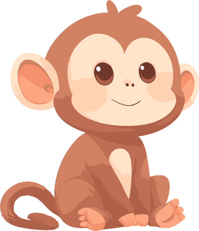 猴子卡通透明背景插画