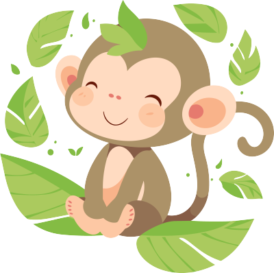 猴子卡通平面插画