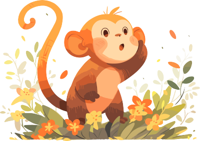 猴子卡通PNG插画