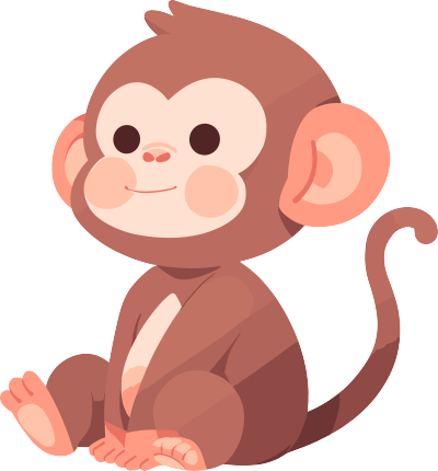 猴子卡通可商用PNG素材